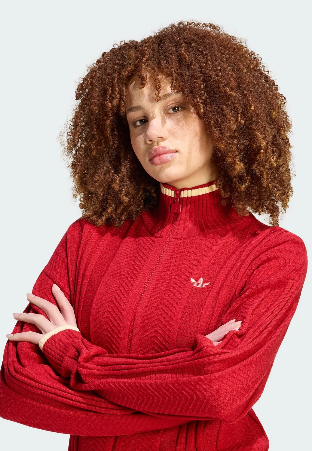 Вязаный кардиган Adidas Originals Жар-птица красного цвета — фото 4