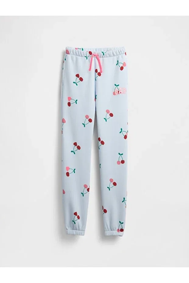 Детские спортивные штаны для девочек с принтом Basics Gap, Light Blue-009