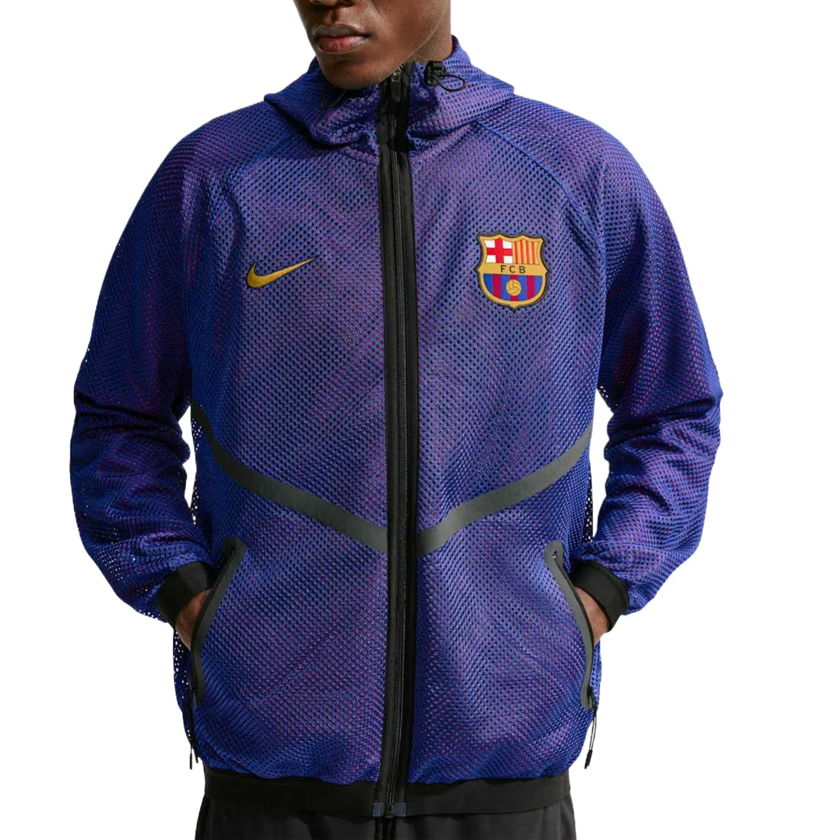 Мужская куртка с капюшоном Dark Royal Blue/Noble Red/Mineral Yellow Nike