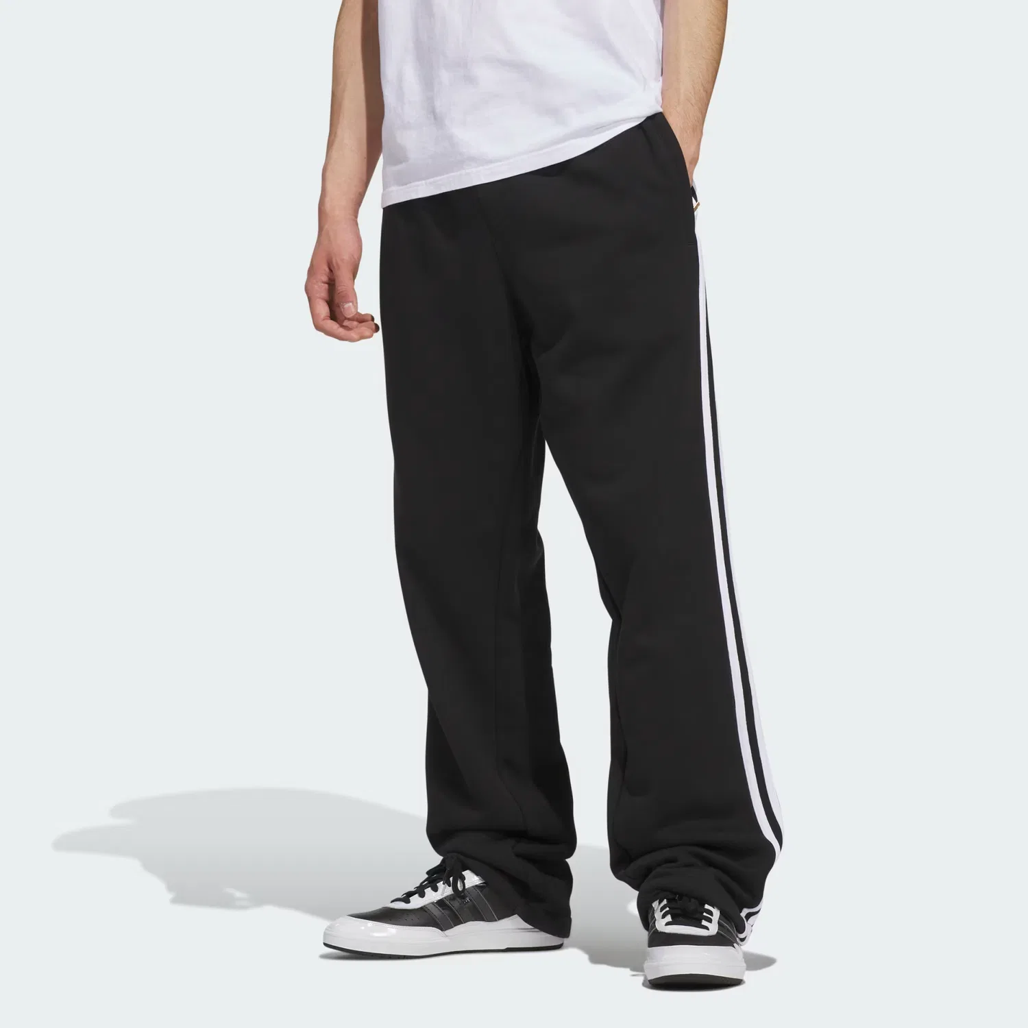 Спортивные штаны свободного кроя Tyshawn Adidas Originals, черный/белый — фото 3