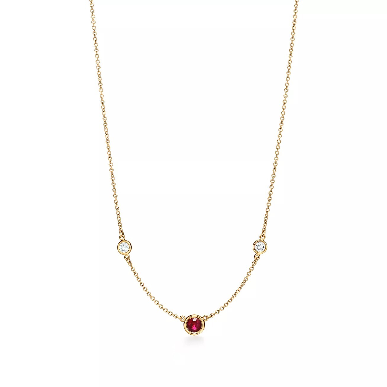

Колье Tiffany & Co. x Elsa Peretti Cross, золото/рубин/бриллианты