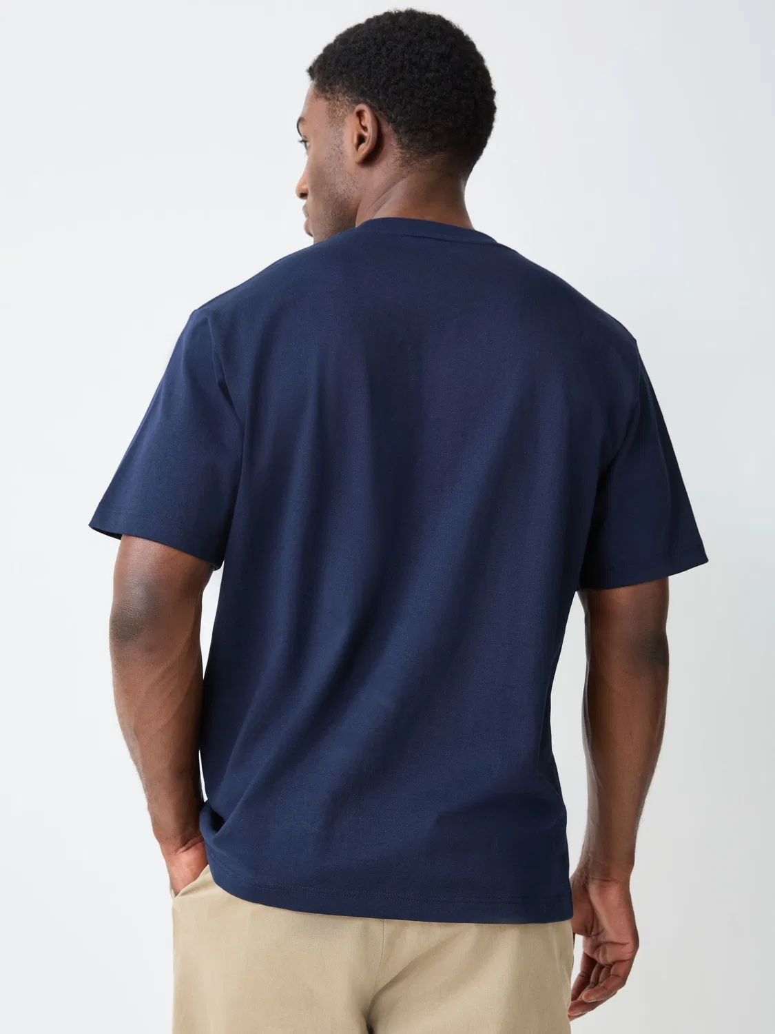 Синяя футболка свободного кроя Lacoste Heavyweight из джерси — фото 3
