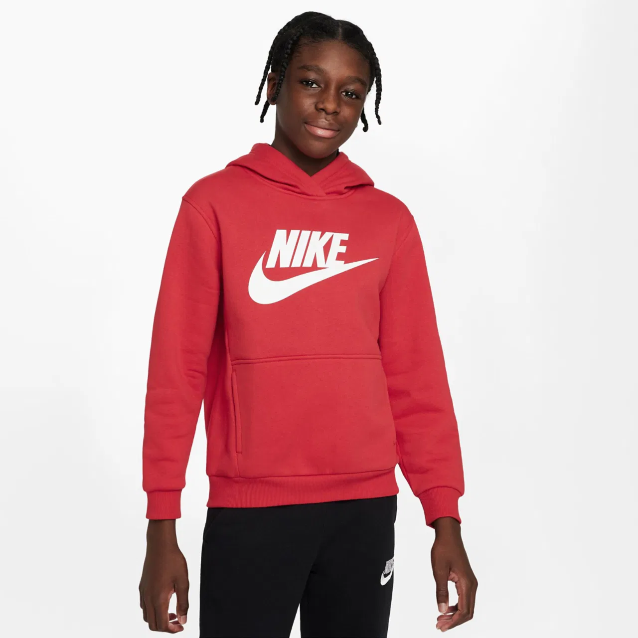 Детское худи для мальчиков из футера Nike NSW Club HBR Fleece, University Red/White