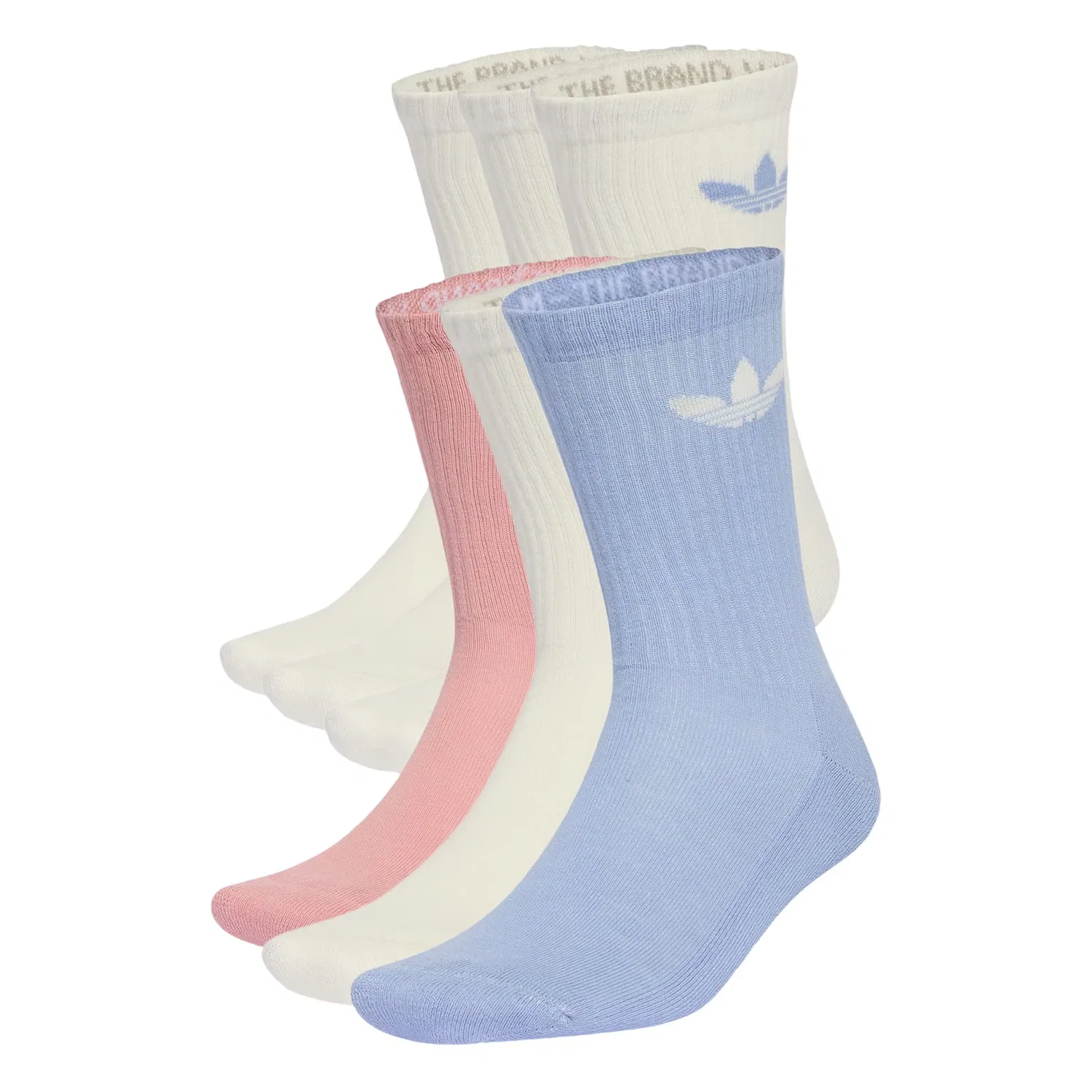 Носки Adidas Originals Trefoil Cushion в цветах Opal Dusky Pink, белый
