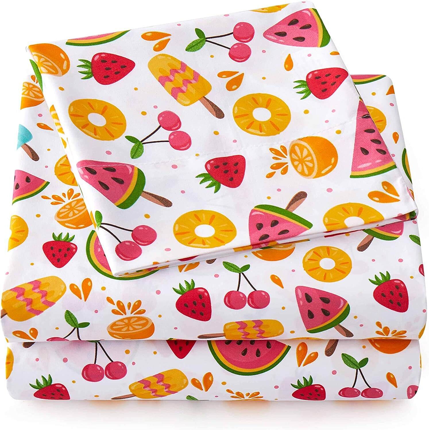 

Комплект постельного белья Sweet Home Collection Cozy Bedding Fruity, 4 предмета, белый/мультиколор