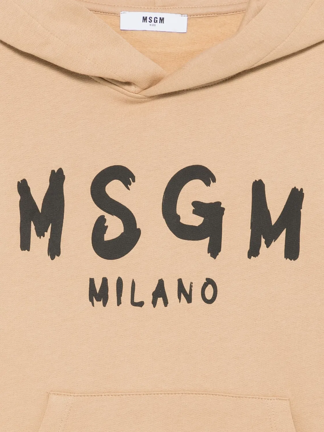 Хлопковое худи с логотипом MSGM, нейтральные — фото 2