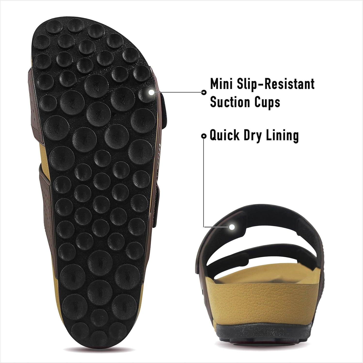 Сандалии Gold Pigeon Shoes PIRO унисекс с ортопедической стелькой Orthoheel, высокоплотным гелем и подошвой с водоотведением, 1545 Brown — фото 4