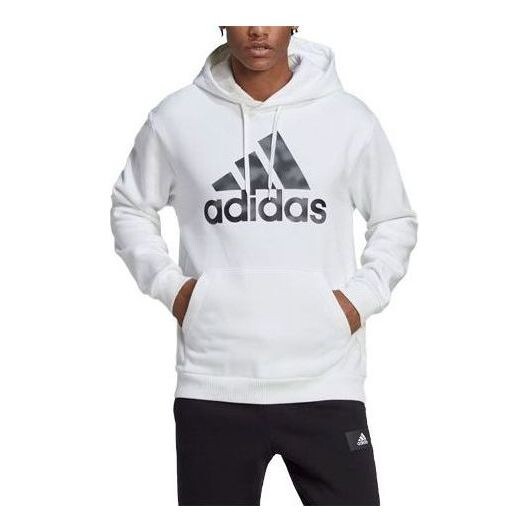 

Толстовка с капюшоном из французского трикотажа с камуфляжным принтом Adidas, белый