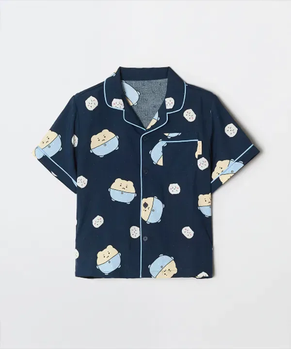Пижама с коротким рукавом, Манго, Spao Kids, синий — фото 2