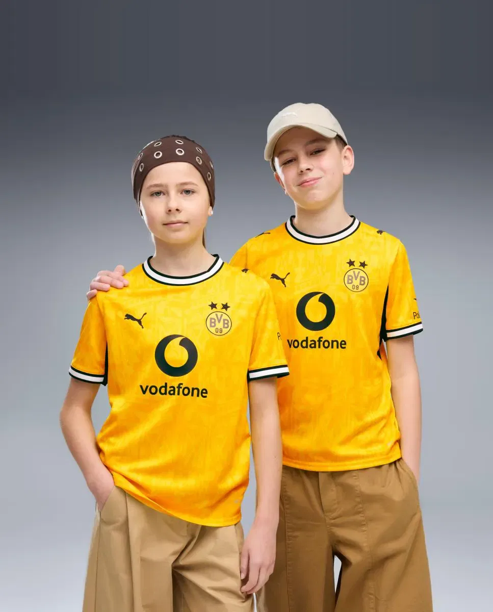 Детская футбольная футболка для мальчиков с принтом Borussia Dortmund Home Jersey Replica Jr Puma, Amarillo
