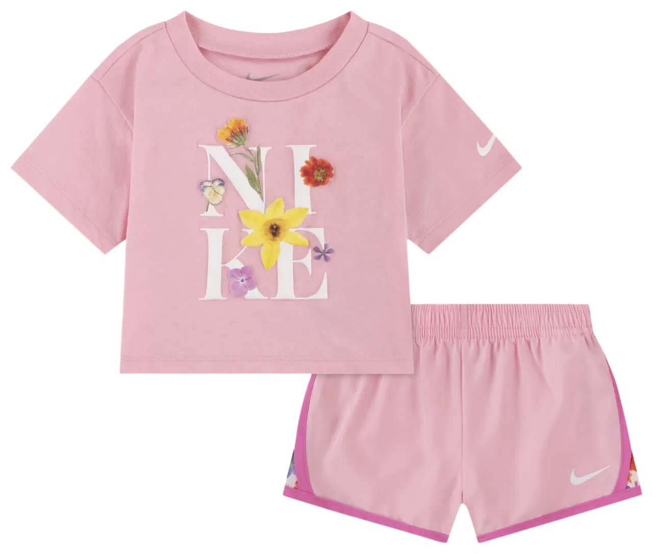 Комплект для девочек Ig Spring Floral Tempo Nike, розовый/белый