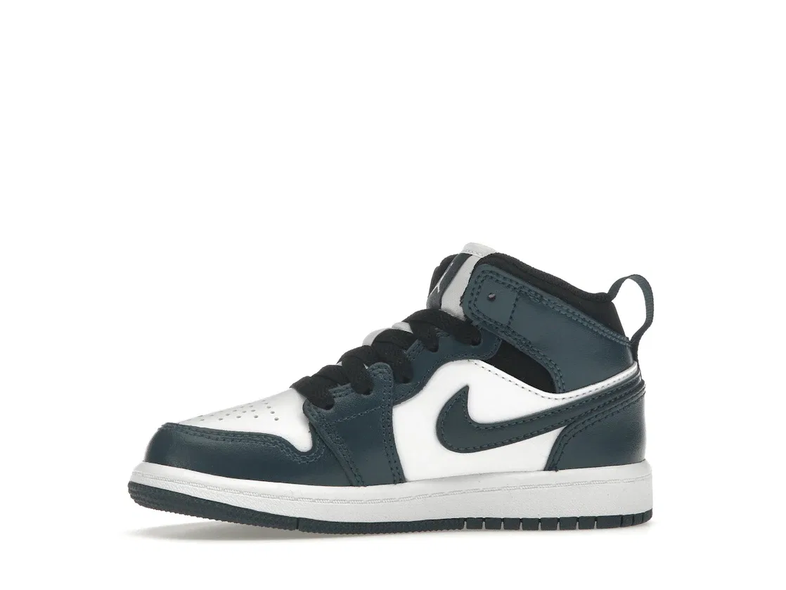 Детские кроссовки с высоким берцем Jordan 1 Mid Armoury Navy Jordan, Armory Navy/Black/White — фото 3