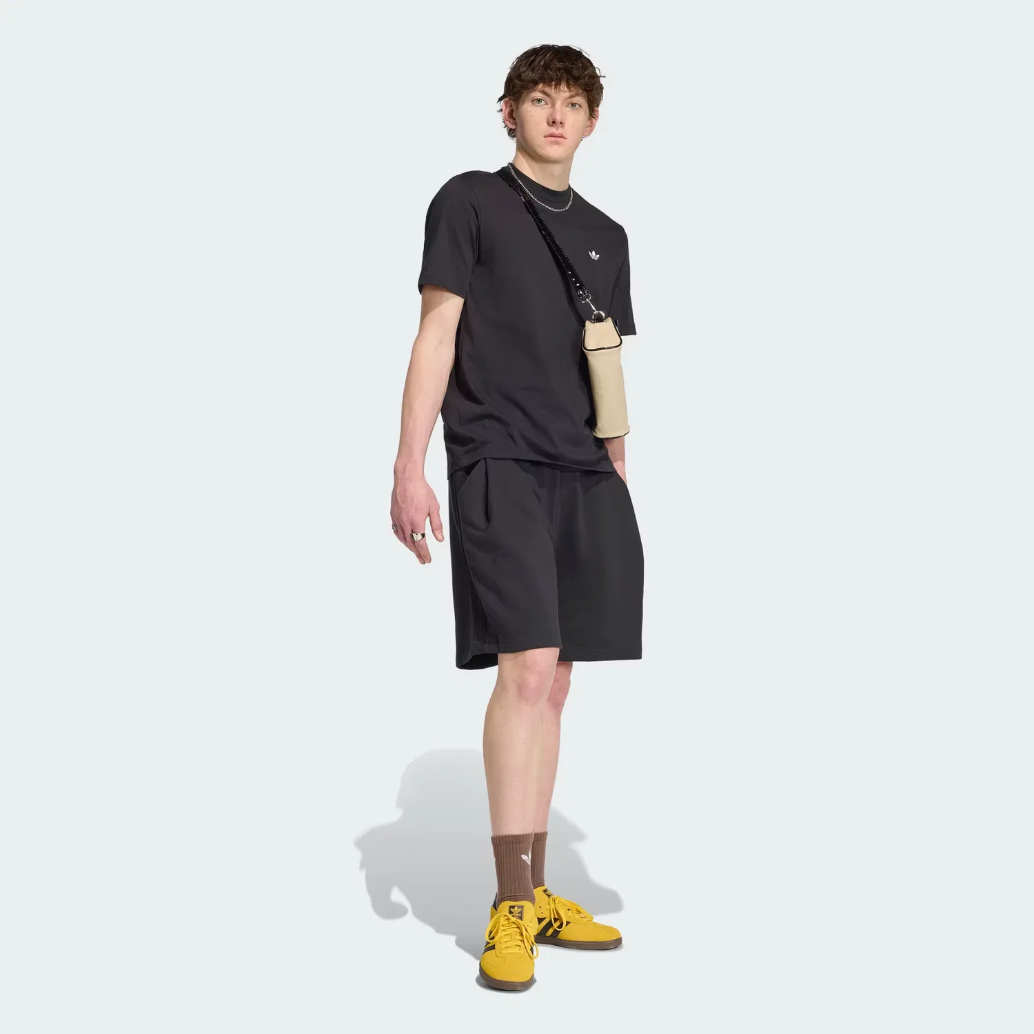 Мужская футболка с круглым вырезом Trefoil Essentials Adidas Originals, черный — фото 3