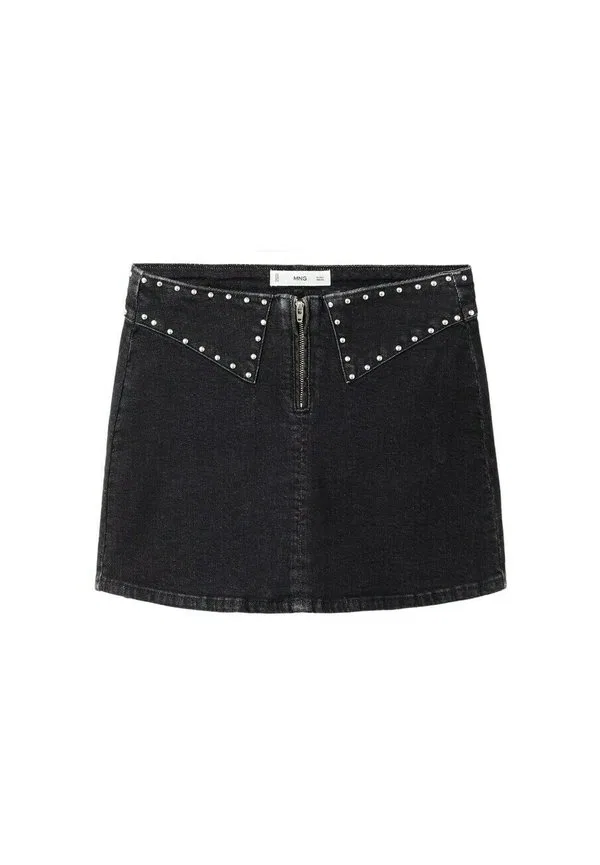 Подростковая юбка а-силуэта Mango Kids, Black Denim — фото 4