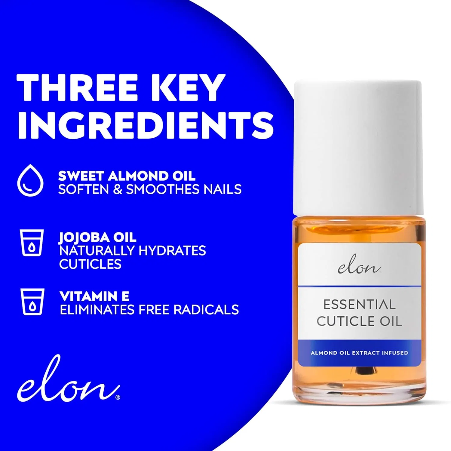 Масло для кутикулы Elon Essential с экстрактом миндаля, 15 мл — фото 3
