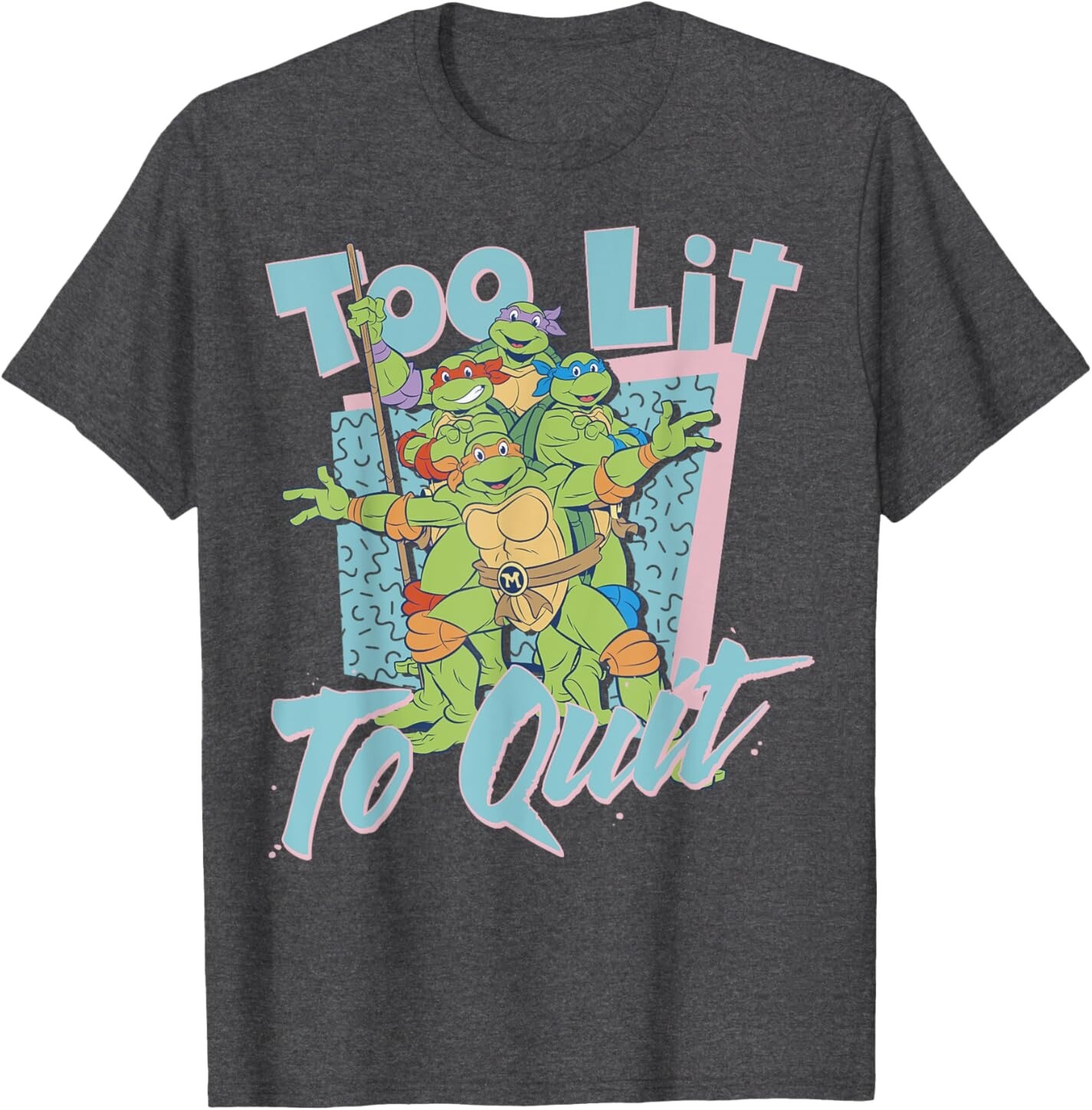 

Мужская футболка Teenage Mutant Ninja Turtles Too Lit To Quit, темно-серый вереск