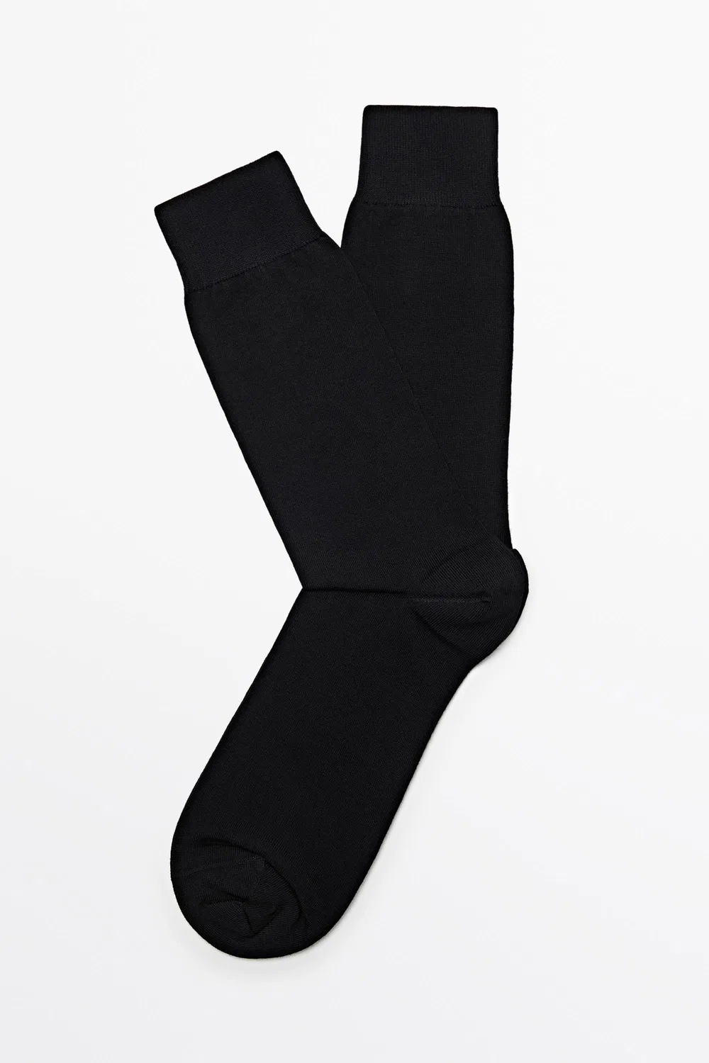 Носки Massimo Dutti, вязаные, однотонные, черный — фото 4