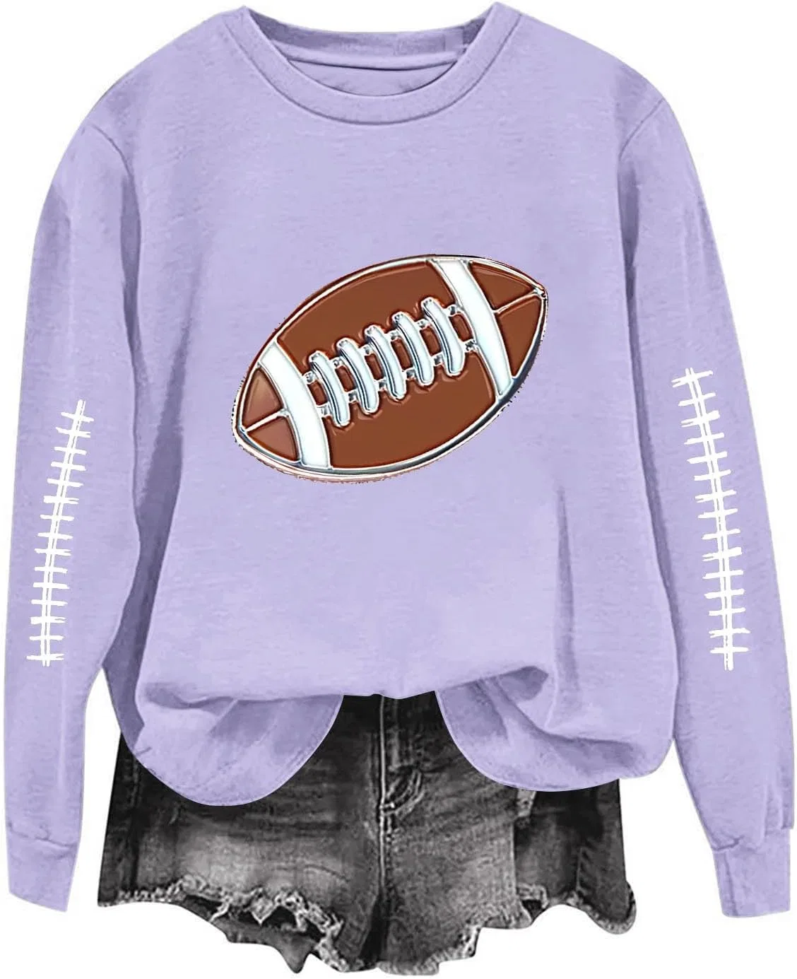 Женский свитшот с принтом, Football, Cc Purple — фото 2