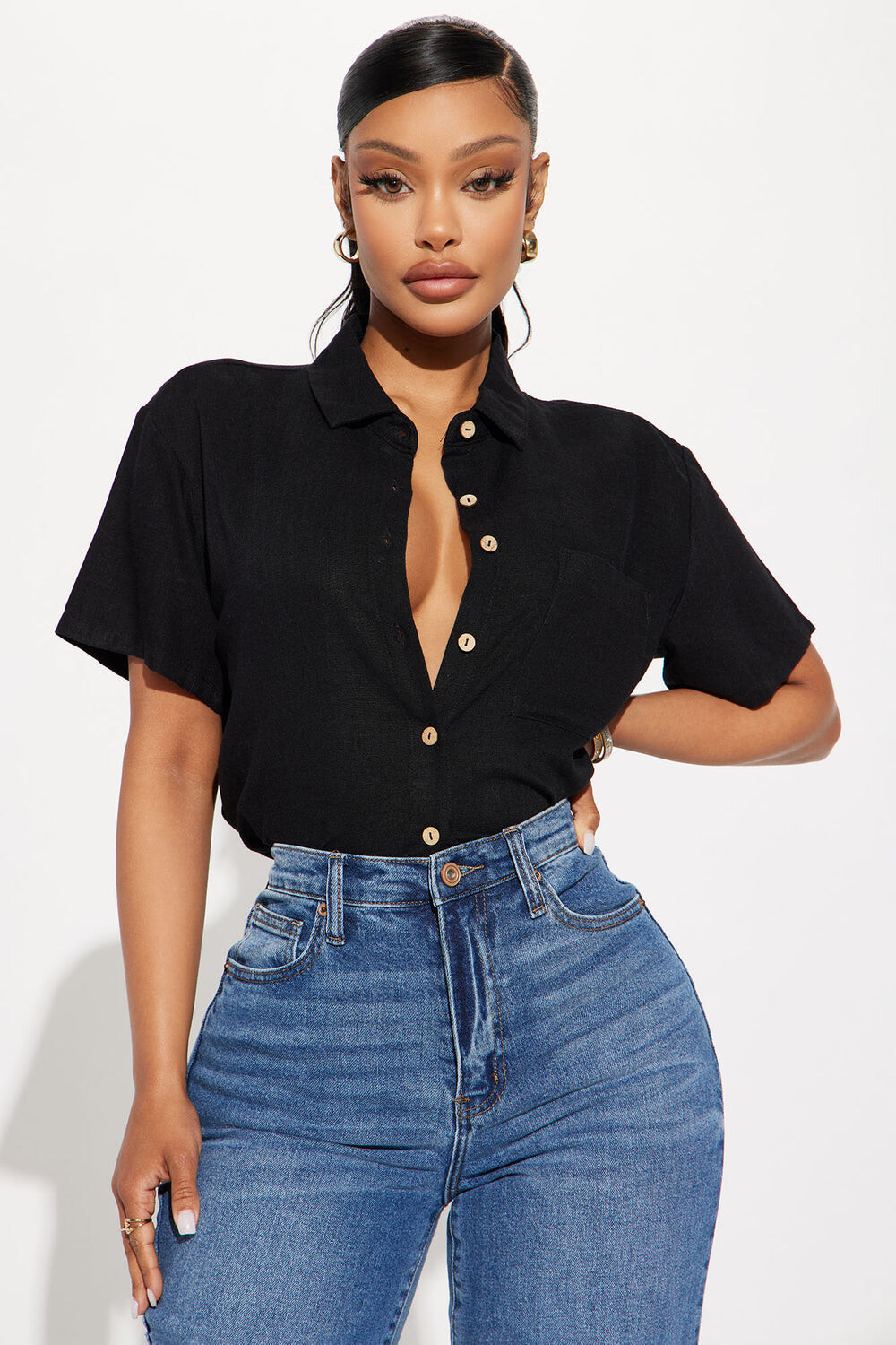 

Рубашка Fashion Nova 74195, черный