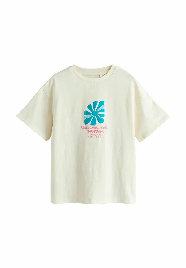 Футболки 3 шт, хлопок, Regular fit - oversized graphic t-shirts 3 pack, Next, коричневый/розовый волны — фото 3