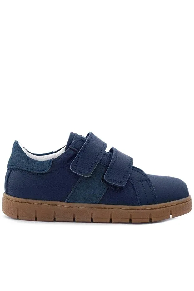 Детские спортивные туфли для мальчиков на липучке Hapshoe, Navy Blue — фото 3