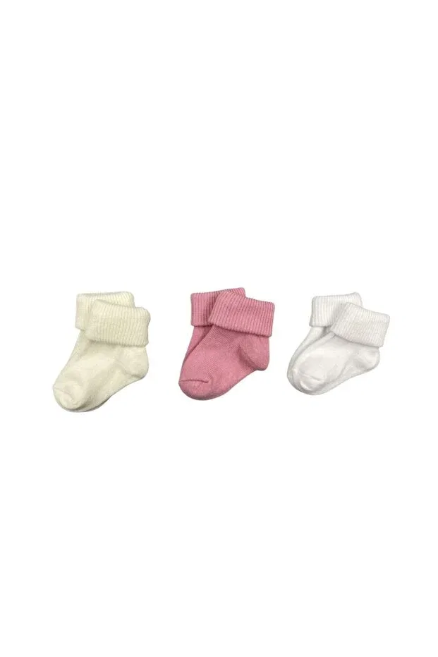 Детские носки для новорожденных хлопковые 6 шт Basics Olay, White-Lilvert-Pink-Gray-Ecru-Pomegranate Flower