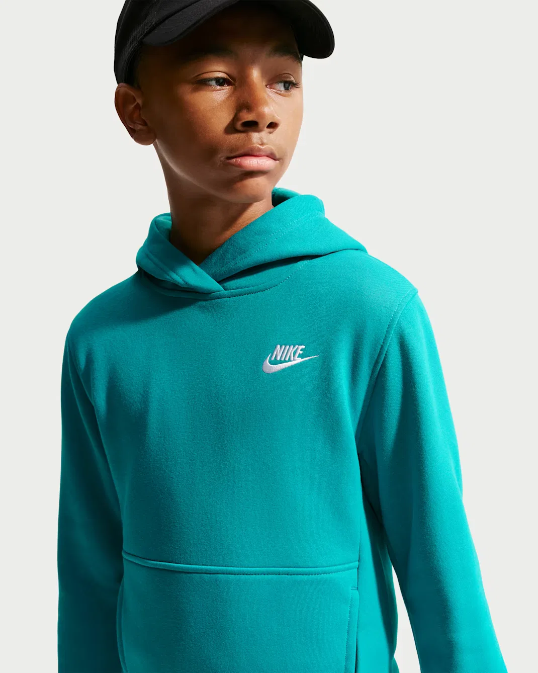 Толстовка с капюшоном для детей постарше Nike Sportswear Club Fleece, Energy/White — фото 3