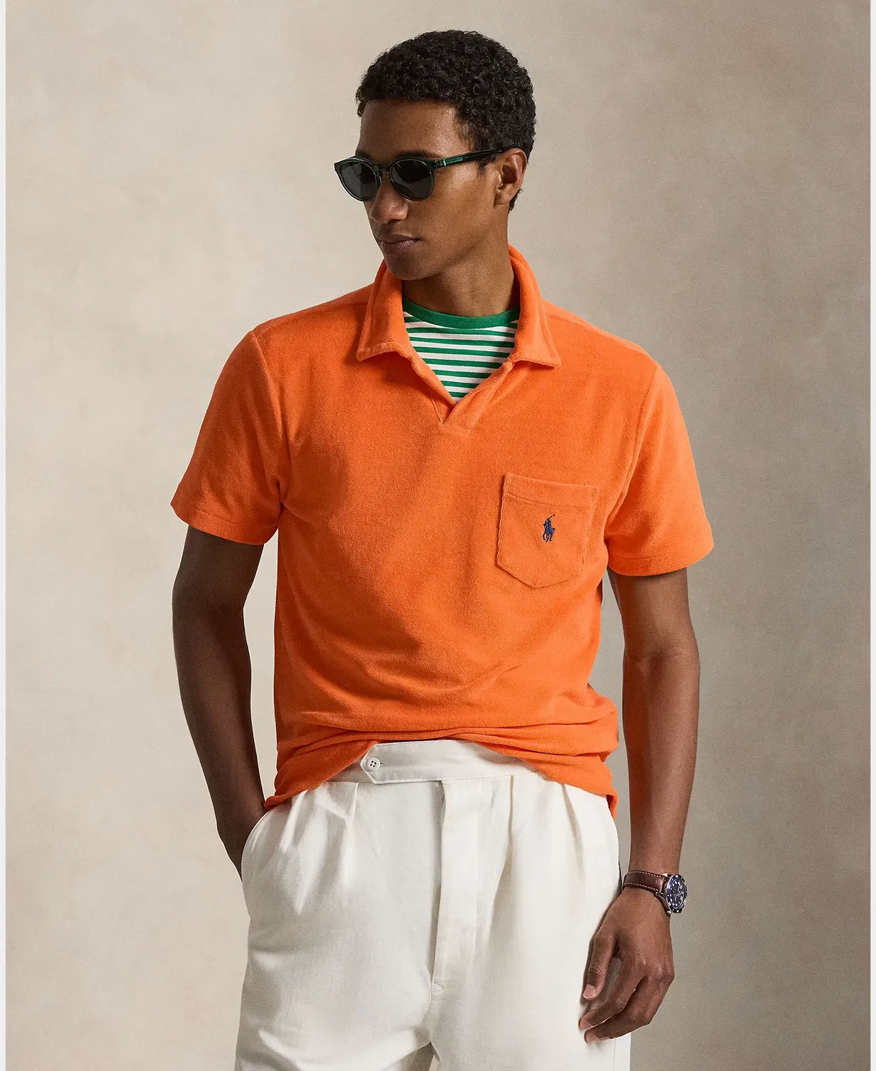 Мужское поло с нагрудным карманом Polo Ralph Lauren, Peach