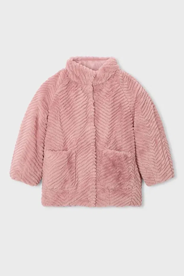 Детское зимнее пальто с искусственным мехом Mayoral, Pink