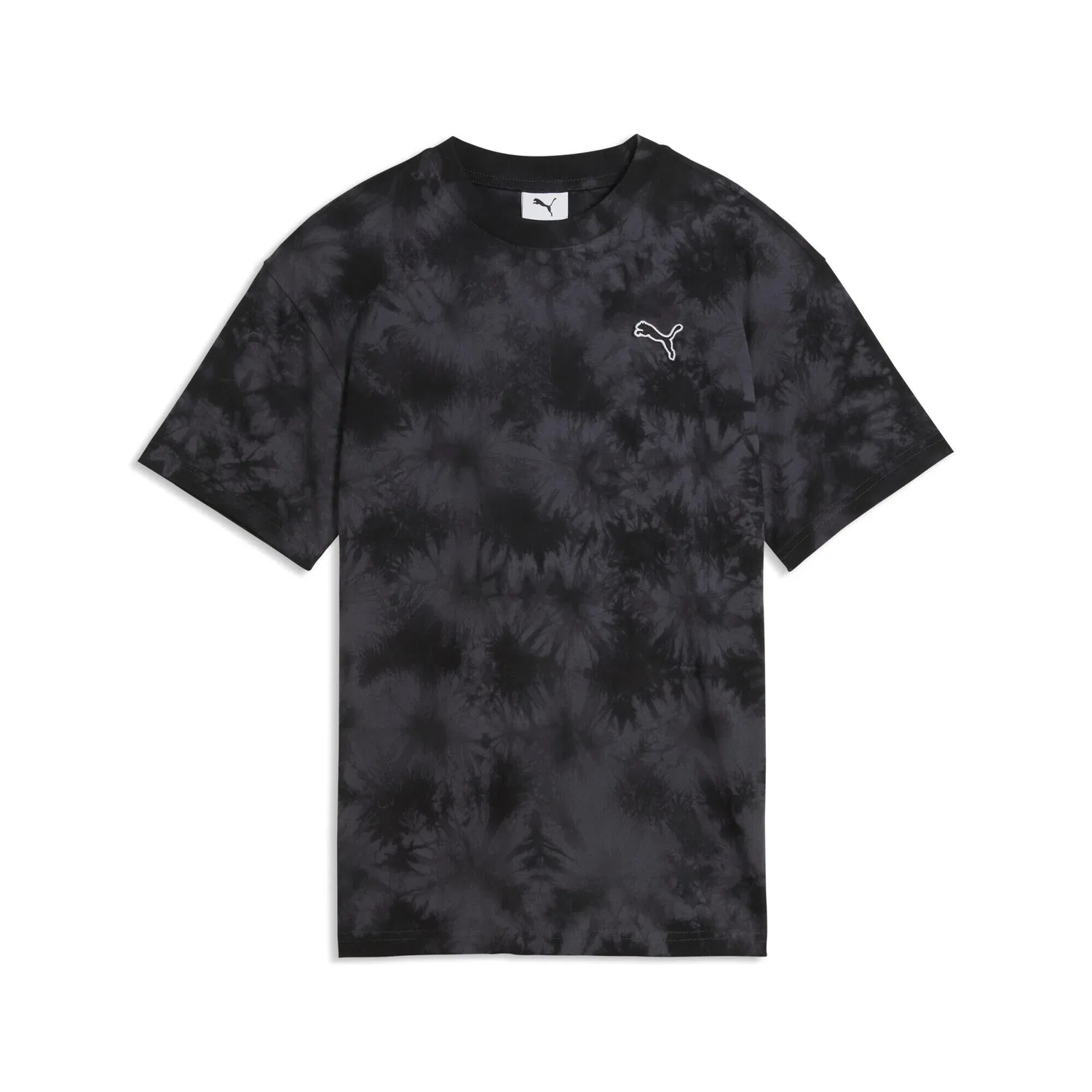 Детская футболка с принтом Tie Dye Essentials Relaxed Puma, Schwarz Weiss