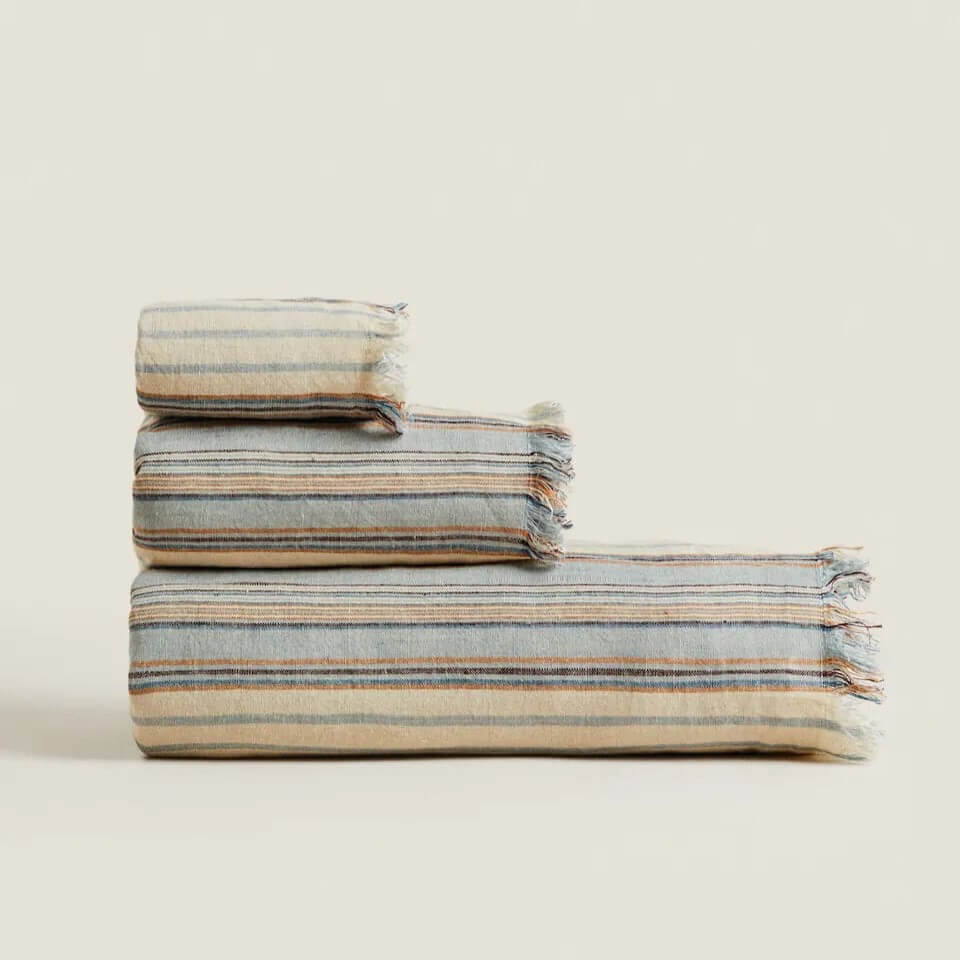 

Полотенце Zara Home Striped Linen, мультиколор