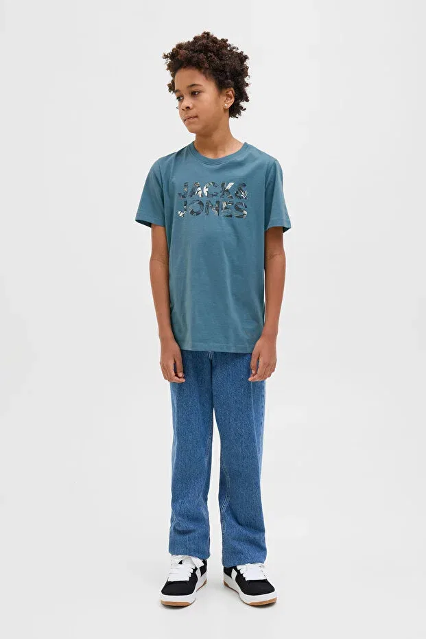 Детская футболка для мальчиков с коротким рукавом Jack & Jones, Blue-102257574 — фото 4