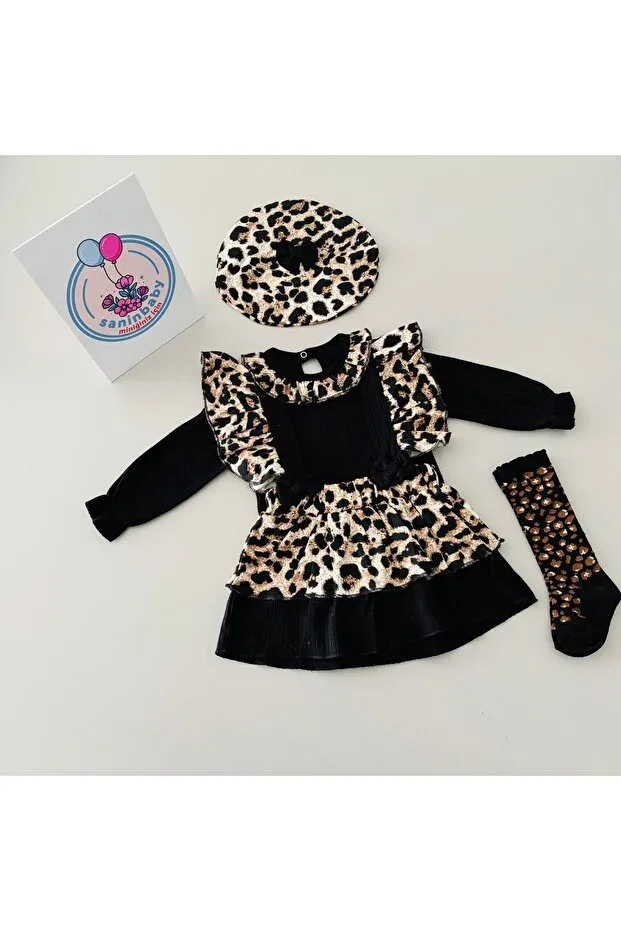 Детский комплект для девочек с принтом Saninbaby, Black — фото 4