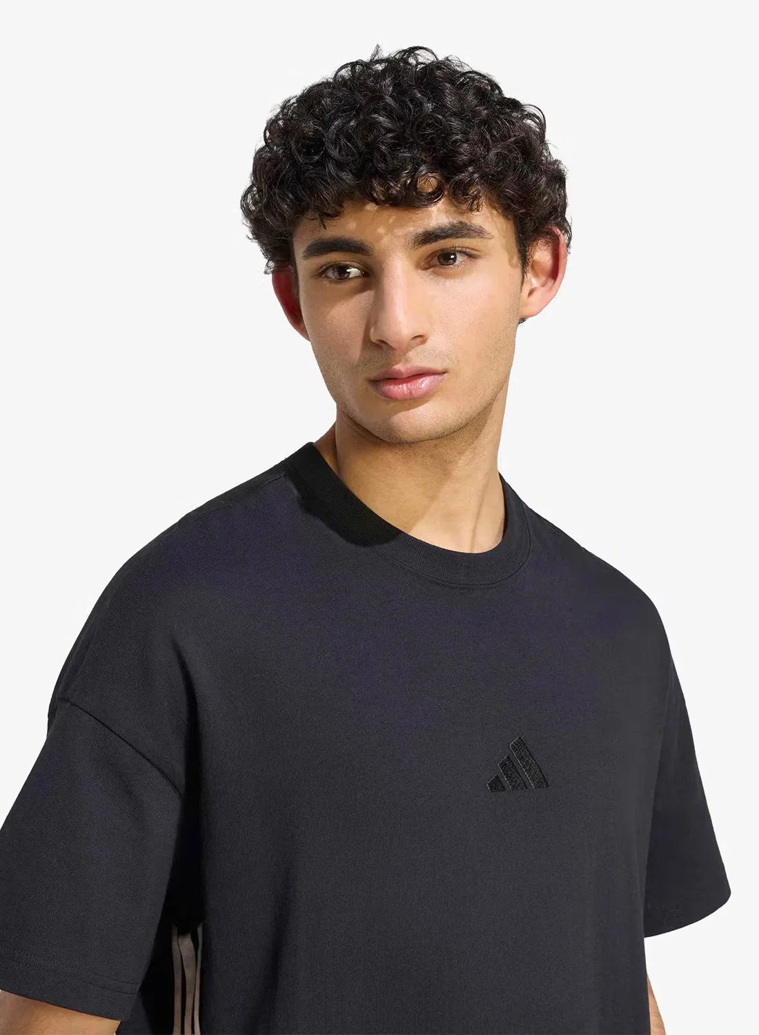Футболка свободного кроя 3-Stripes Adidas, черный — фото 4