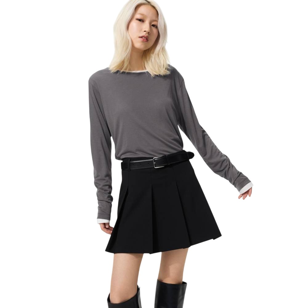 Лонгслив Uniqlo Sheer T-Shirt, 07 серый
