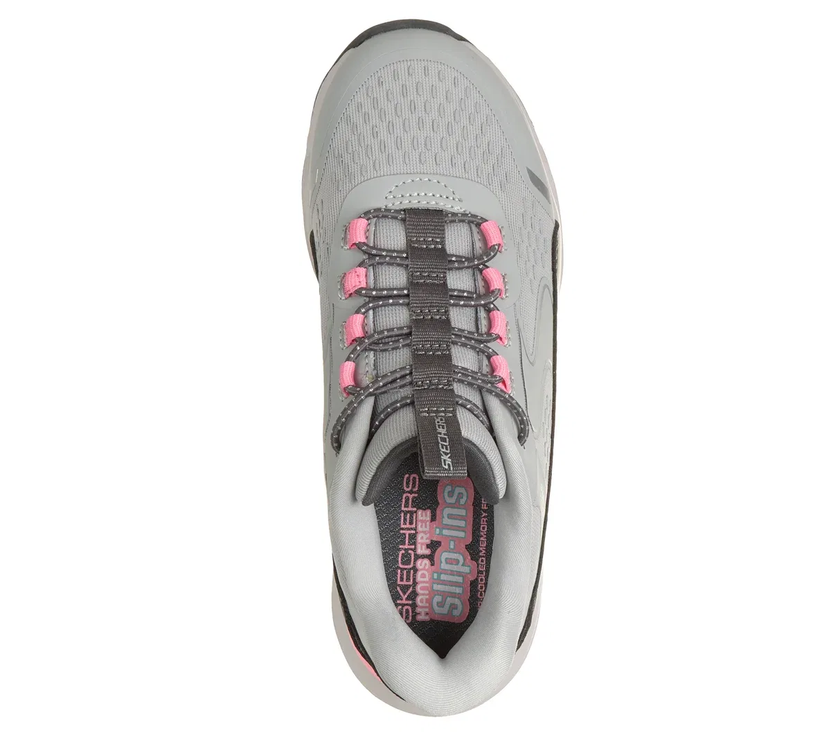 Детские слипоны Glide-Step - Vista Lane Skechers, серый/розовый — фото 2