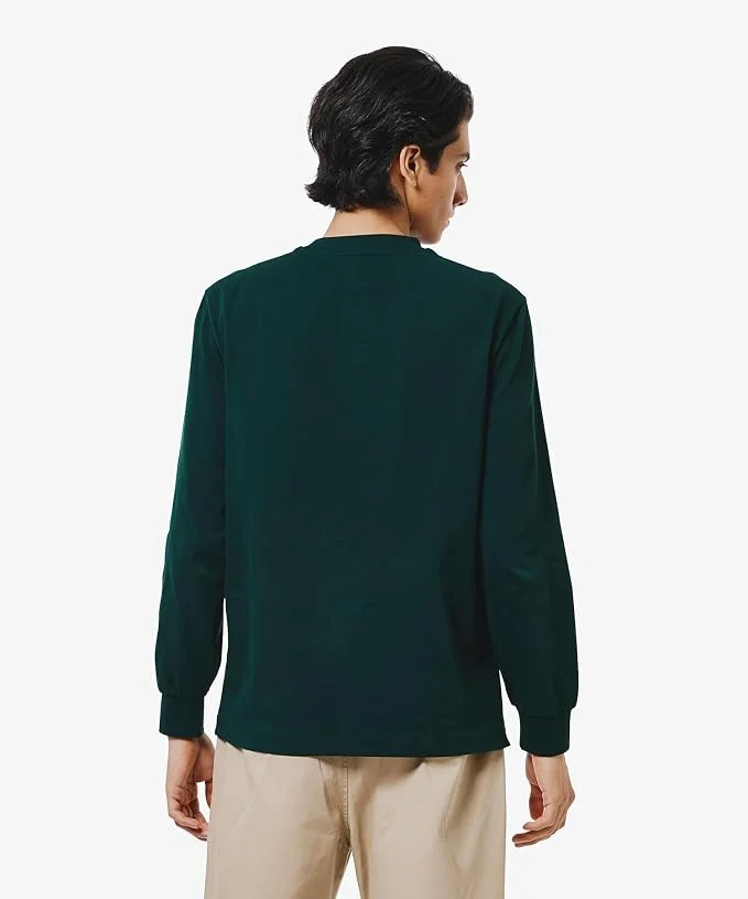 Футболка с длинным рукавом Lacoste Official Basic, классический крой, армейский — фото 2