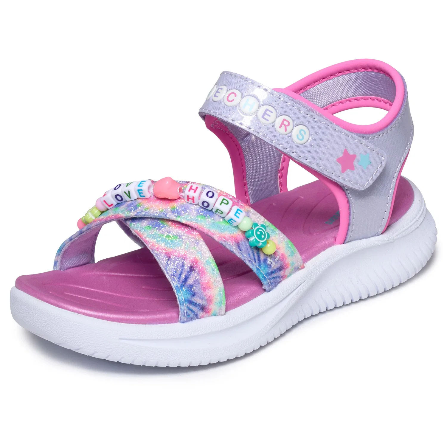 Детские сандалии с блестками Skechers, Lavender Multi