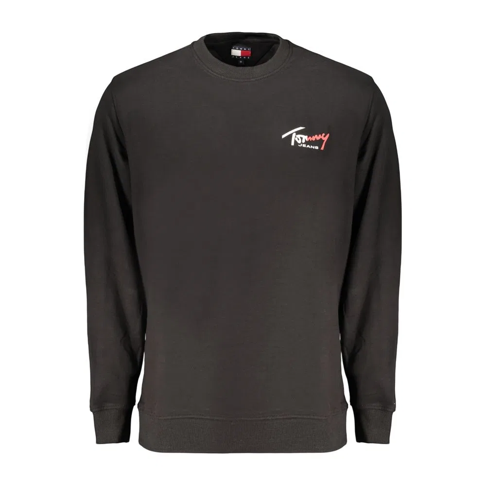 Мужской свитшот с длинным рукавом с принтом логотипа Tommy Hilfiger, Black