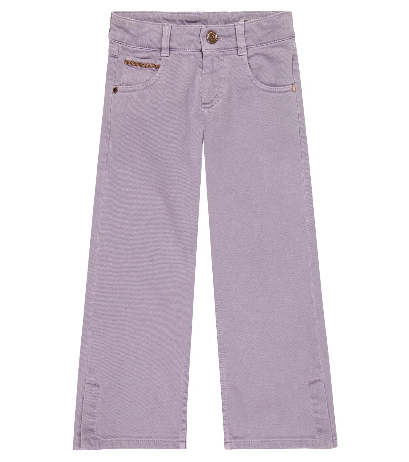 Джинсы-клеш с украшениями Brunello Cucinelli Kids, фиолетовый
