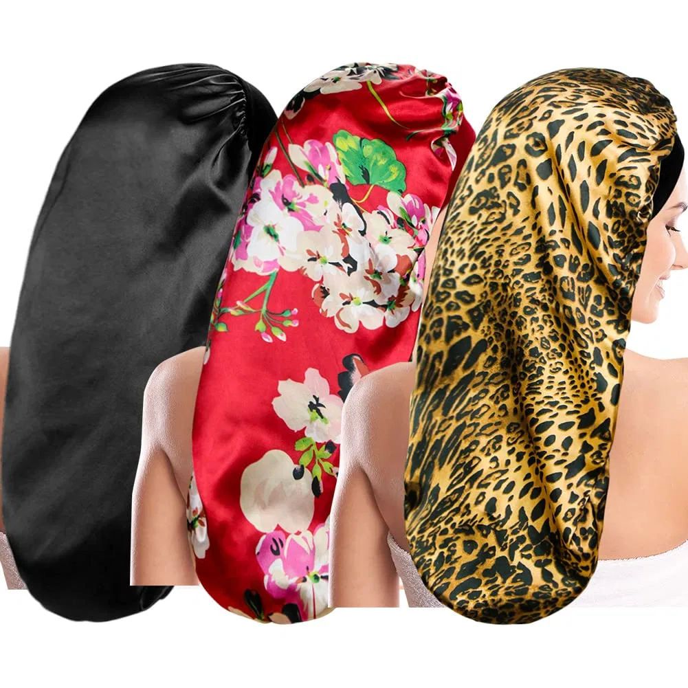Шапочка для сна Satin, Oumrote, 3 шт, 66 см, Black