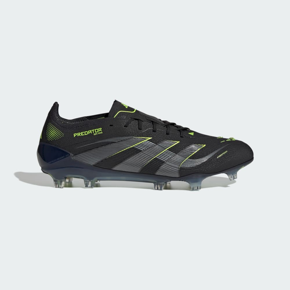 Бутсы Adidas Predator Elite Firm Ground Cleats, цвет Core Black/Carbon/Lucid Lemon — фото 2