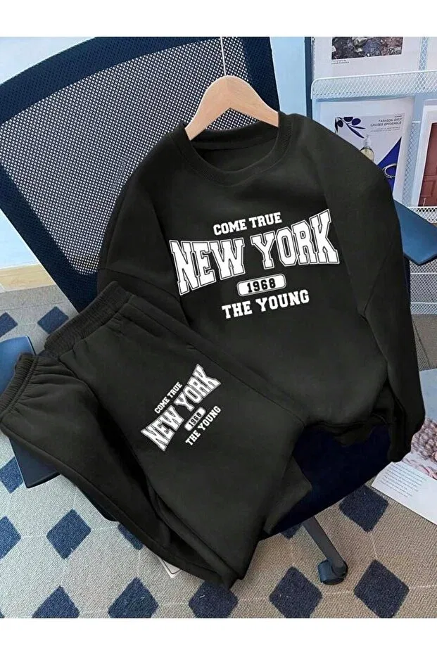 Детский комплект для девочек с принтом 1968 new york kids set Seuscraft, Black