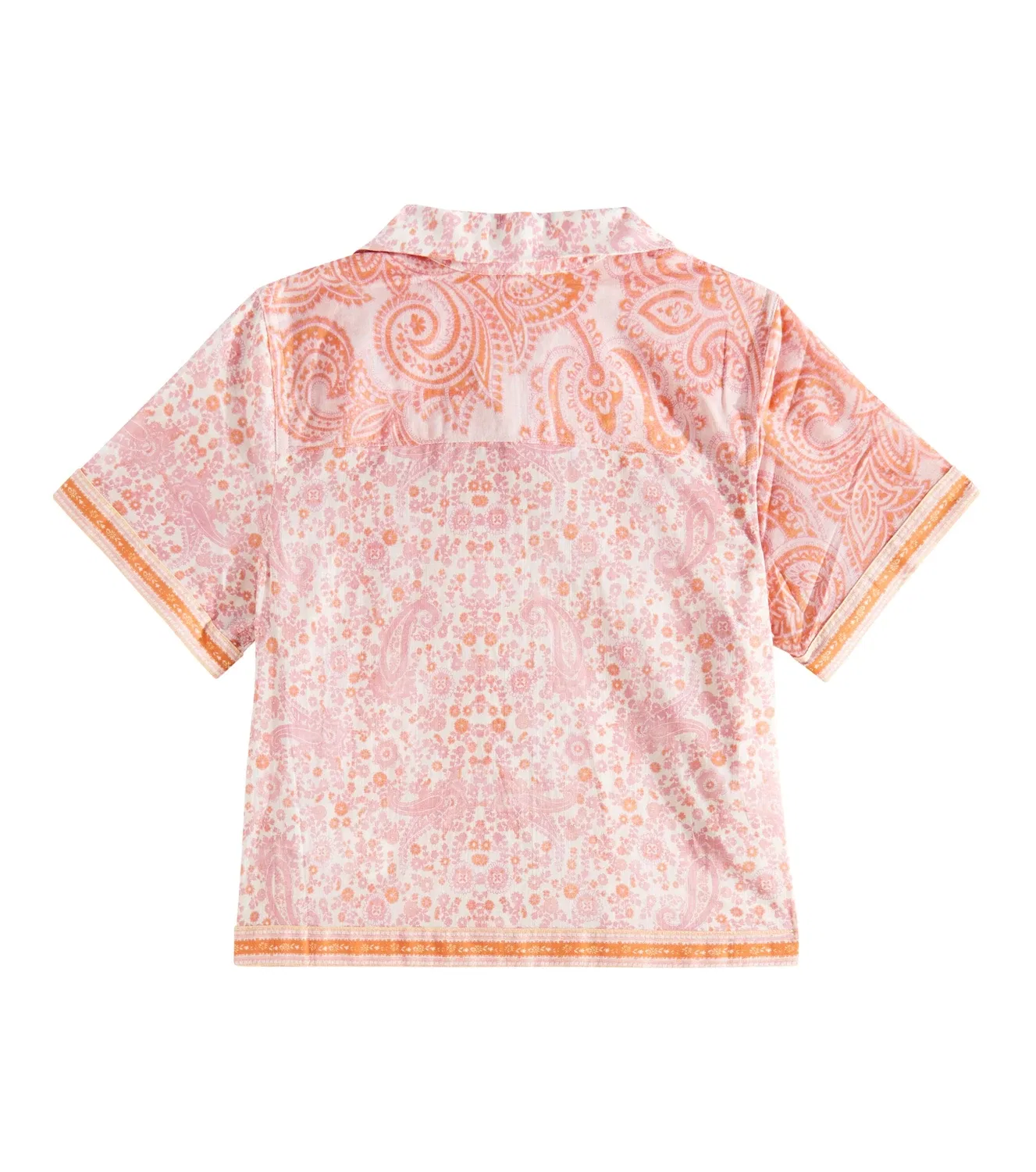 Рубашка хлопковая с узором пейсли Ottie Zimmermann Kids, розовый — фото 4