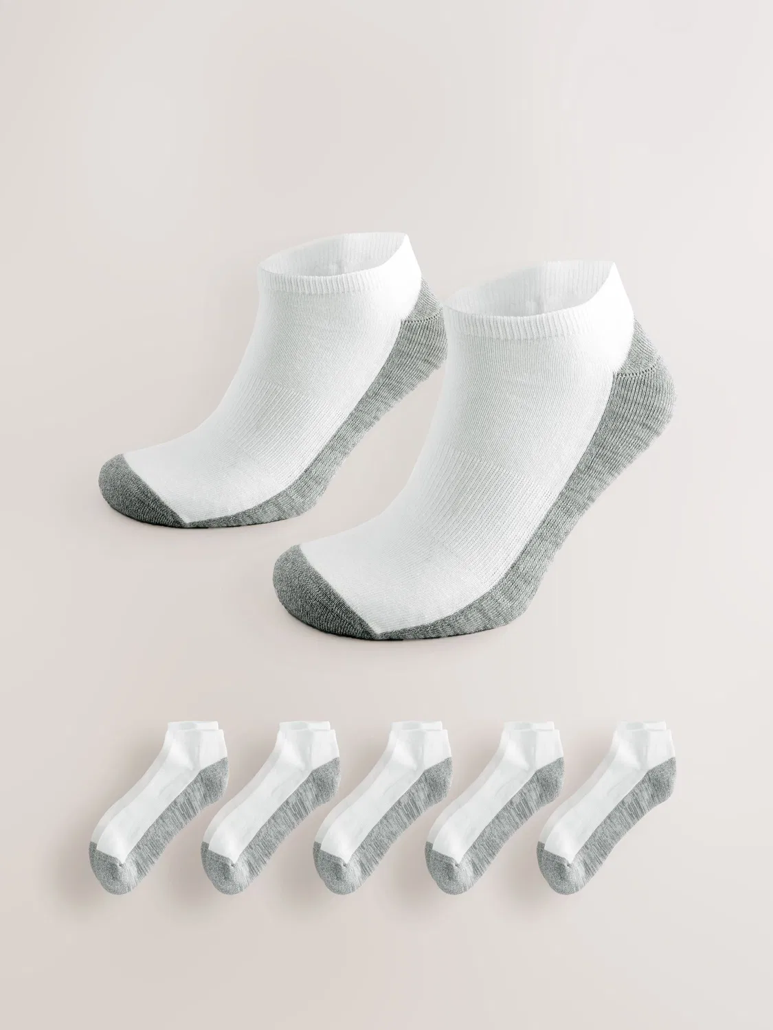 Носки повседневные с амортизацией Cushioned Trainers Socks Next, серые/белые