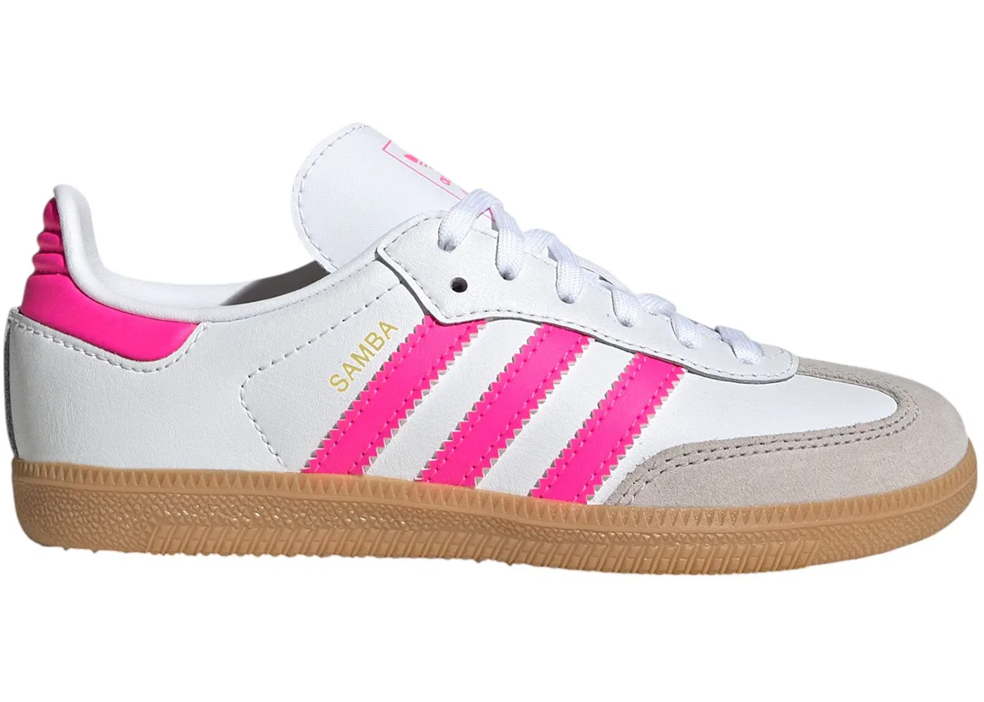 Детские кроссовки Lifestyle с длинным язычком Adidas Samba OG, Cloud White/Lucid Pink/Gum