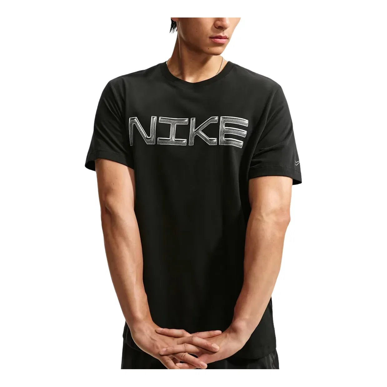 Мужская футболка для тренировок Dri-FIT T-Shirt 'Black White' Nike, Black/White