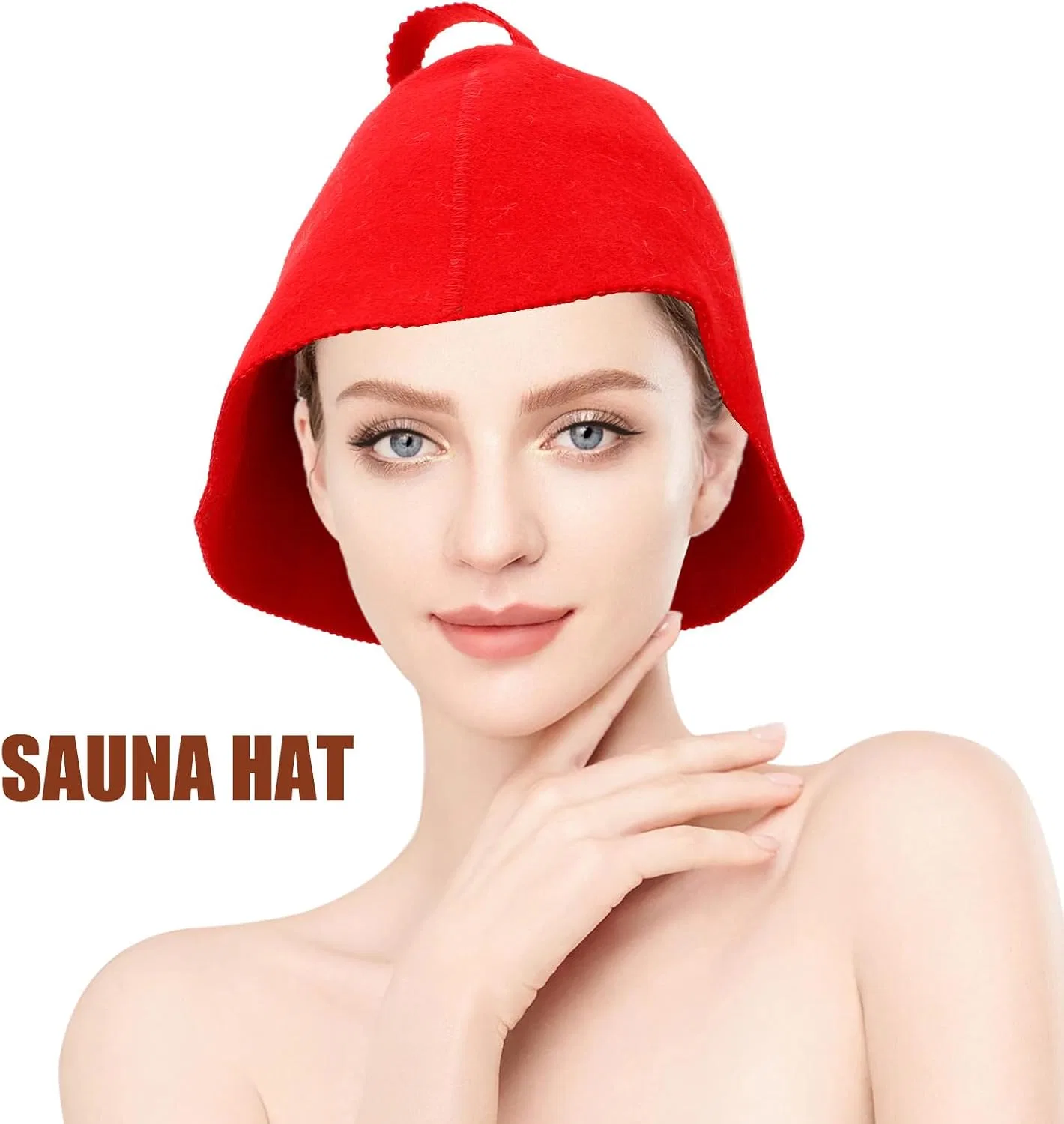 Шапочка для душа из войлока, HOUDERCO, Красный — фото 3
