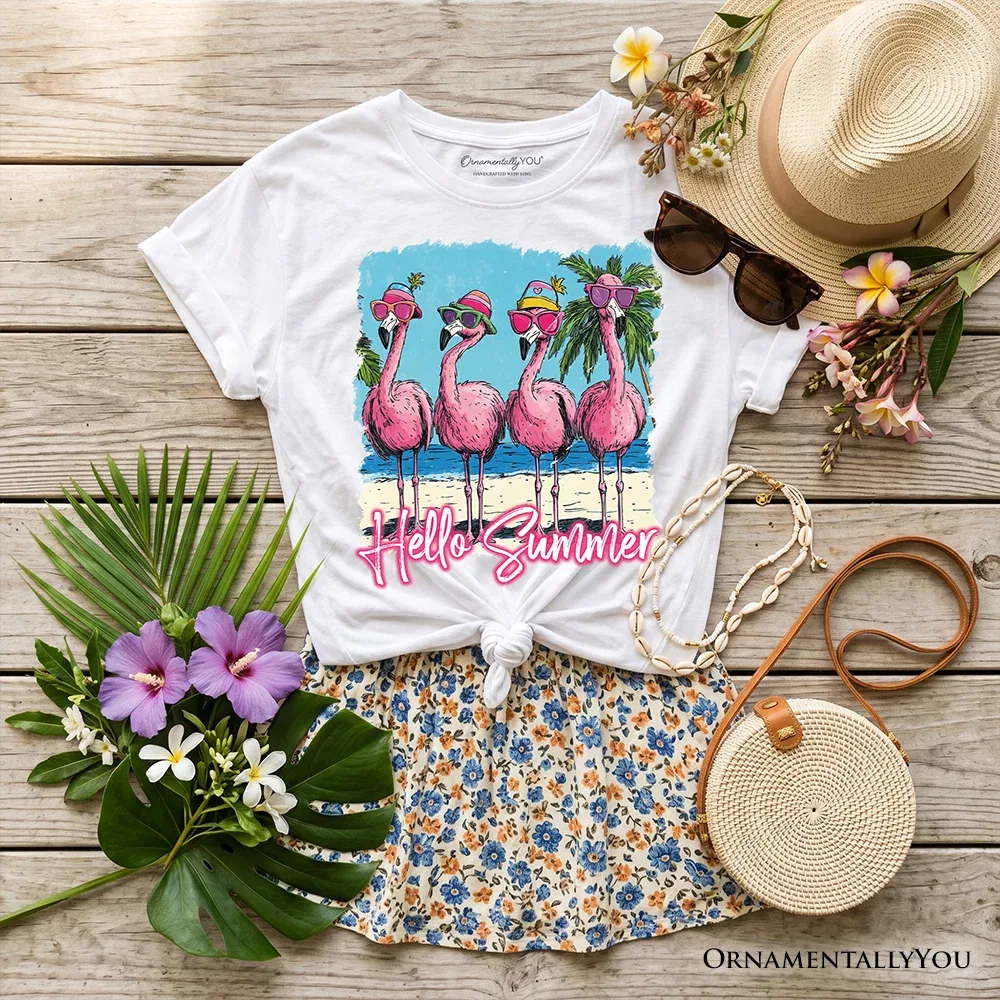 Детская футболка для мальчиков с принтом Youth Flamingo Summer Vacation OrnamentallyYou, White