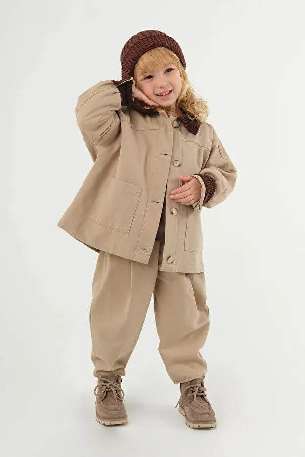 Детский жакет из вельвета с принтом Mioma Kids, Taupe